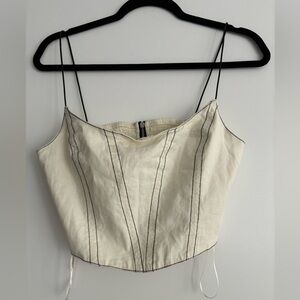 Urban Outfitters Cream Bustier Tank Top Size Medium